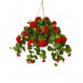 24 Inch Artificial Flowering Geranium Hanging Basket
