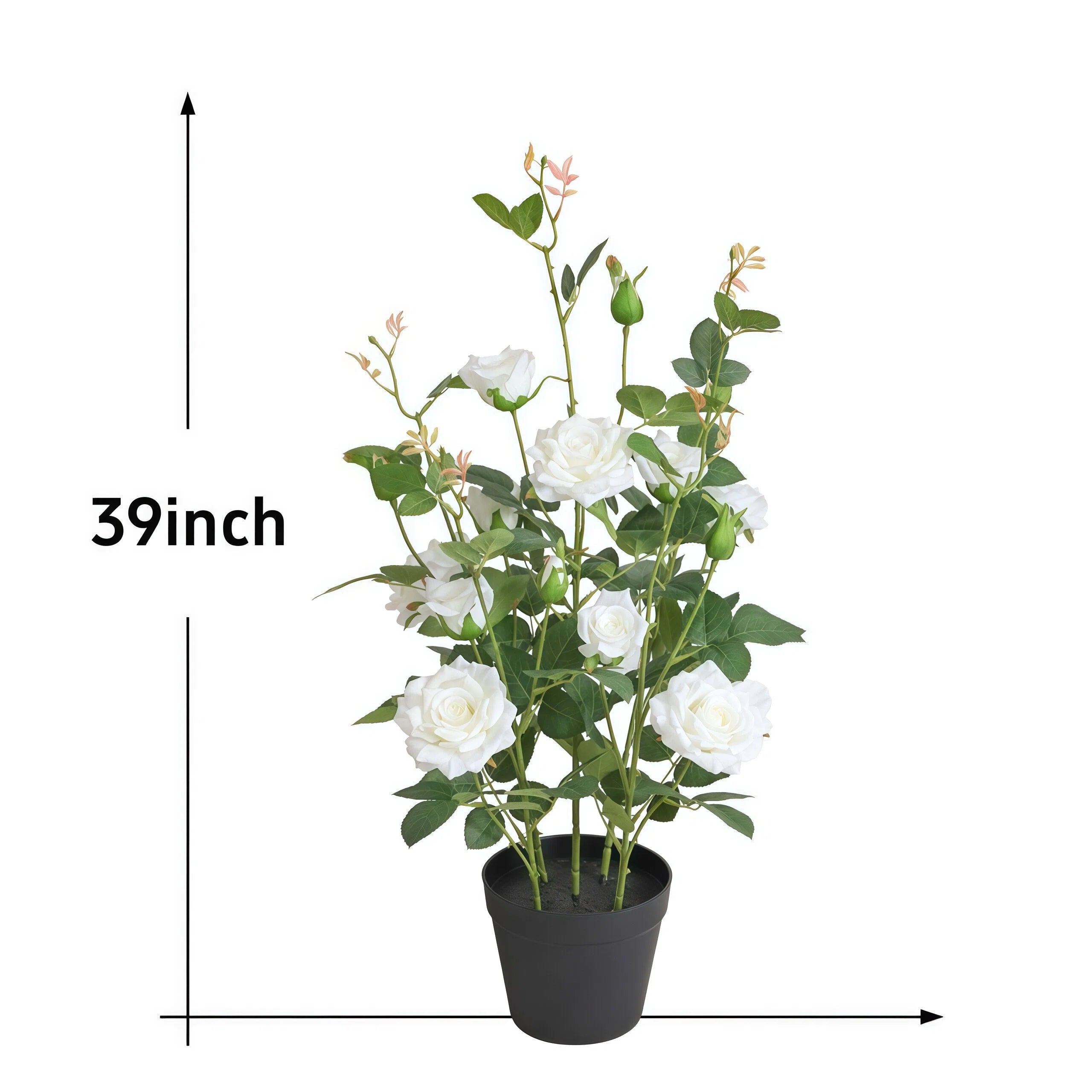 32 Inch White Rose Tree