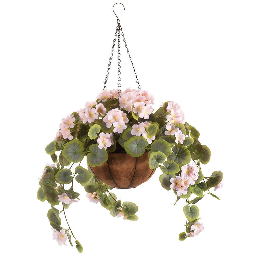 Artificial Geranium Hanging Basket