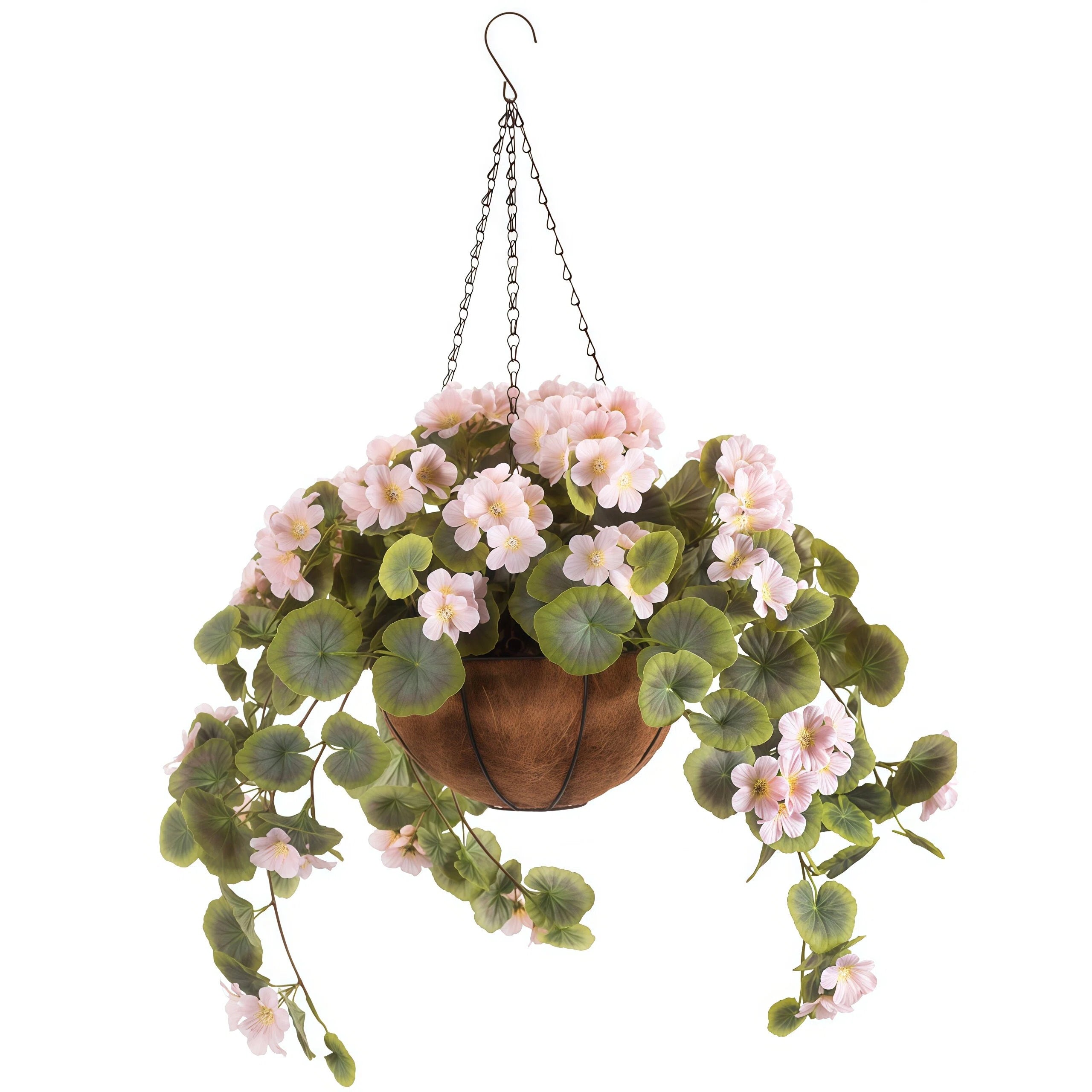 Artificial Geranium Hanging Basket