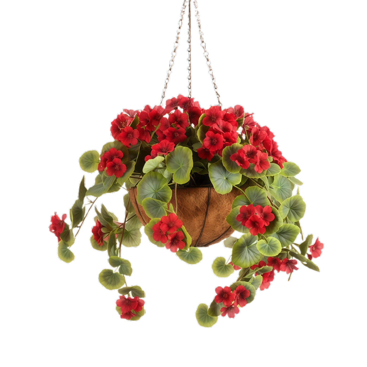Artificial Geranium Hanging Basket